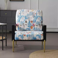 Mid-Century Modern Velvet Arm Chair – Metal & Rubberwood Frame