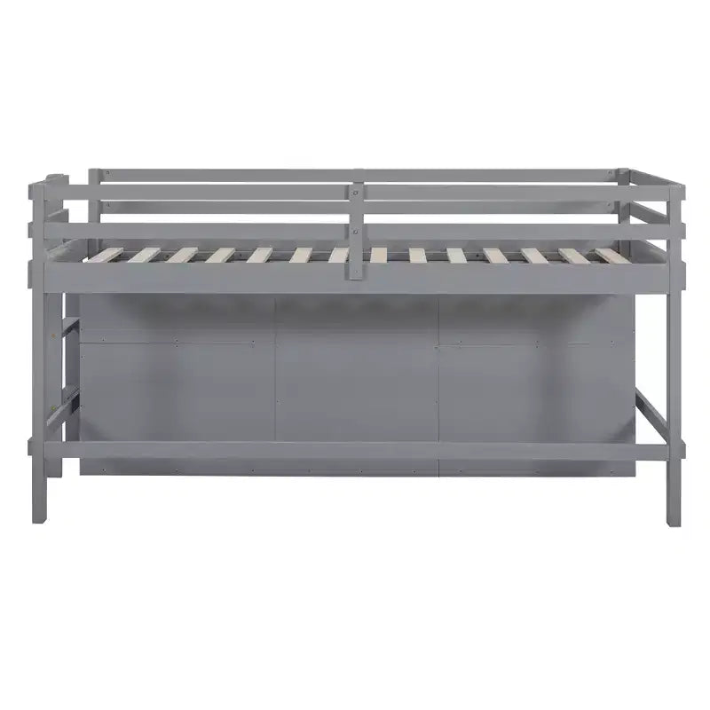 Twin Size Loft Bed with 4 Drawers, Underneath Cabinet & Shelves – 81.8" x 40.8" Modern Design