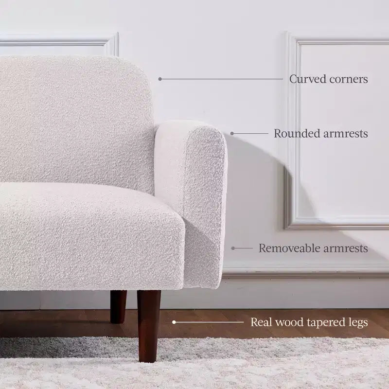Curved Convertible Futon – Split-Back Sleeper Sofa Bed
