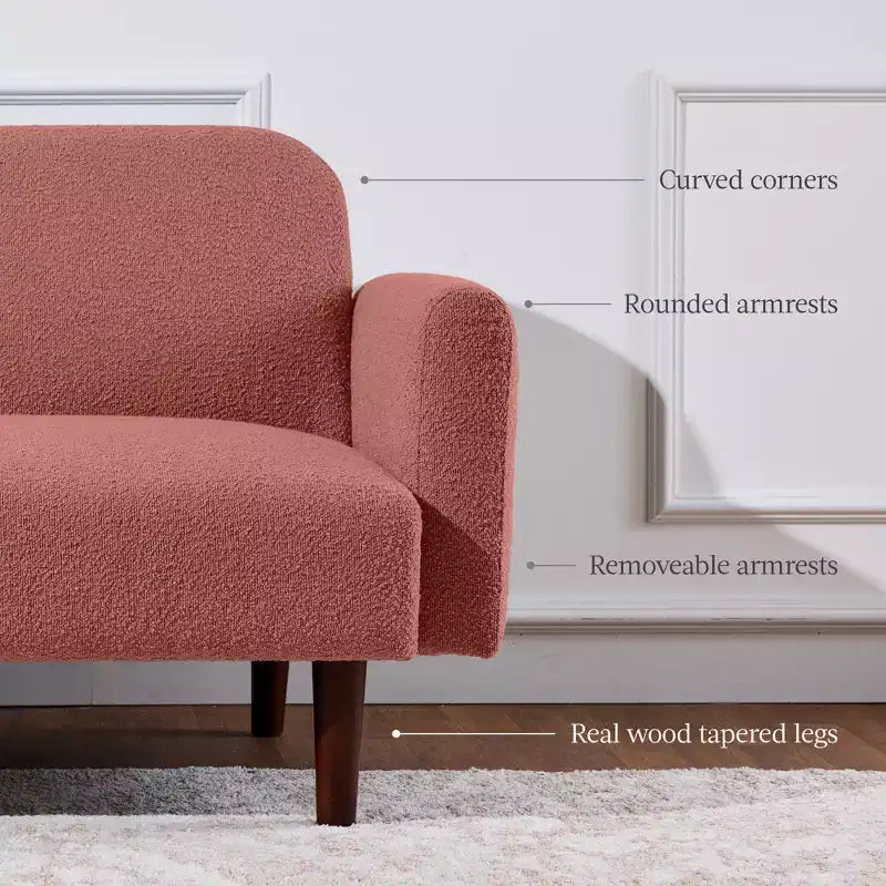 Curved Convertible Futon – Split-Back Sleeper Sofa Bed