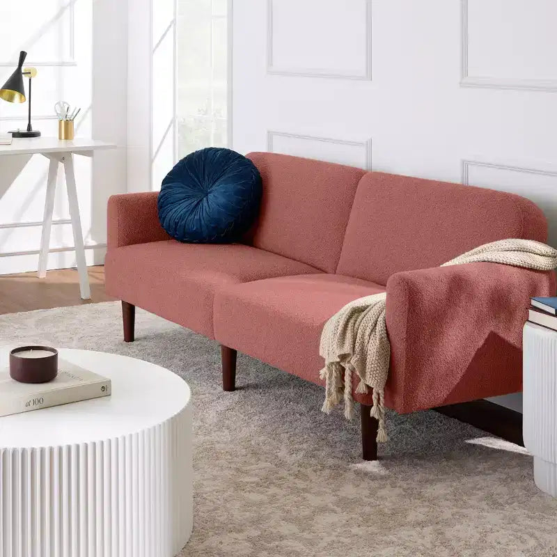 Curved Convertible Futon – Split-Back Sleeper Sofa Bed