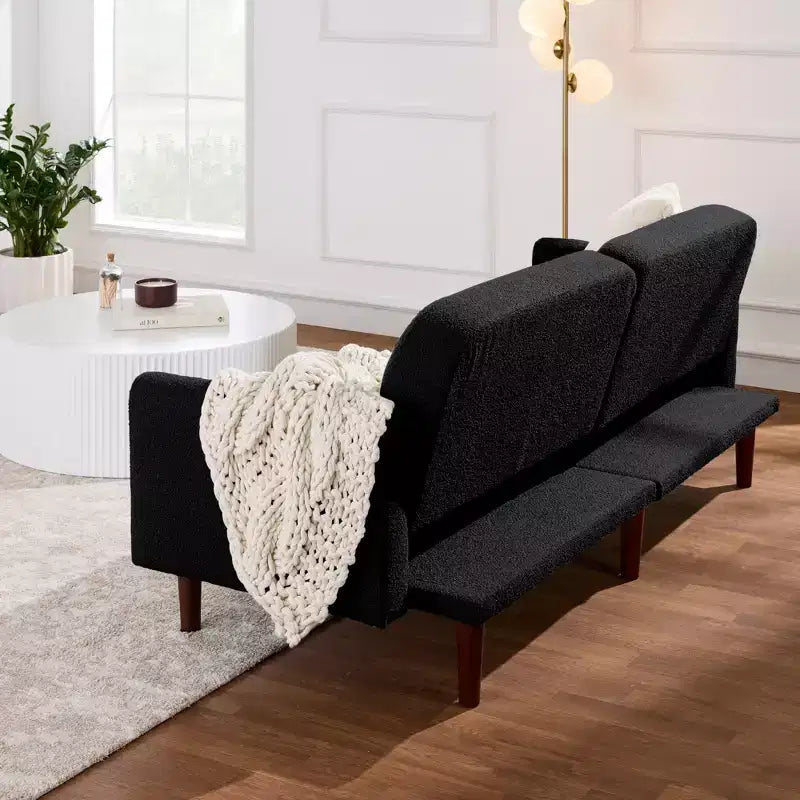 Curved Convertible Futon – Split-Back Sleeper Sofa Bed