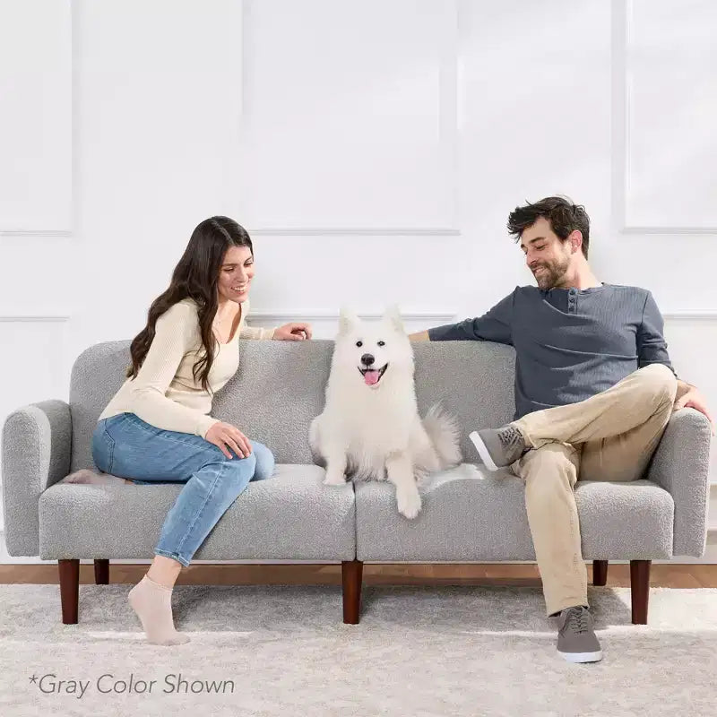 Curved Convertible Futon – Split-Back Sleeper Sofa Bed