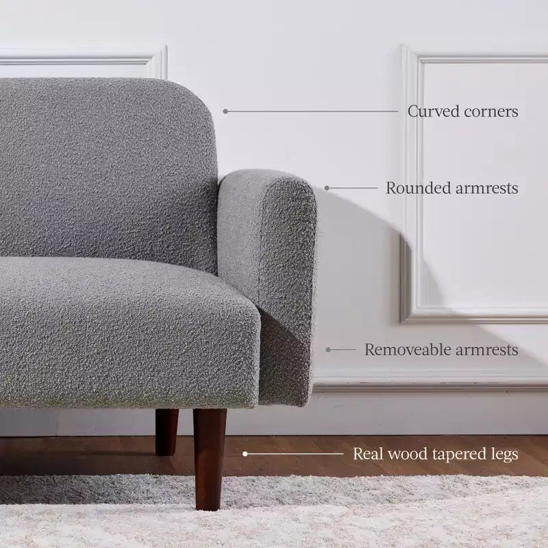 Curved Convertible Futon – Split-Back Sleeper Sofa Bed
