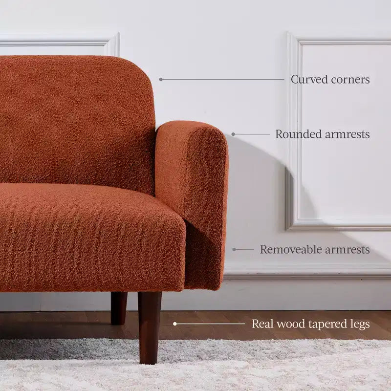 Curved Convertible Futon – Split-Back Sleeper Sofa Bed