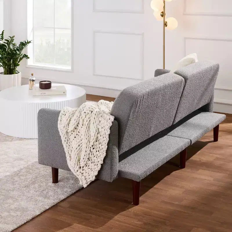 Curved Convertible Futon – Split-Back Sleeper Sofa Bed