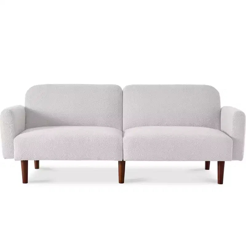 Curved Convertible Futon – Split-Back Sleeper Sofa Bed