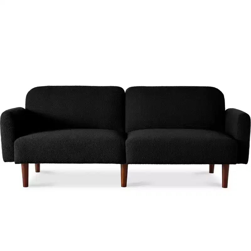 Curved Convertible Futon – Split-Back Sleeper Sofa Bed