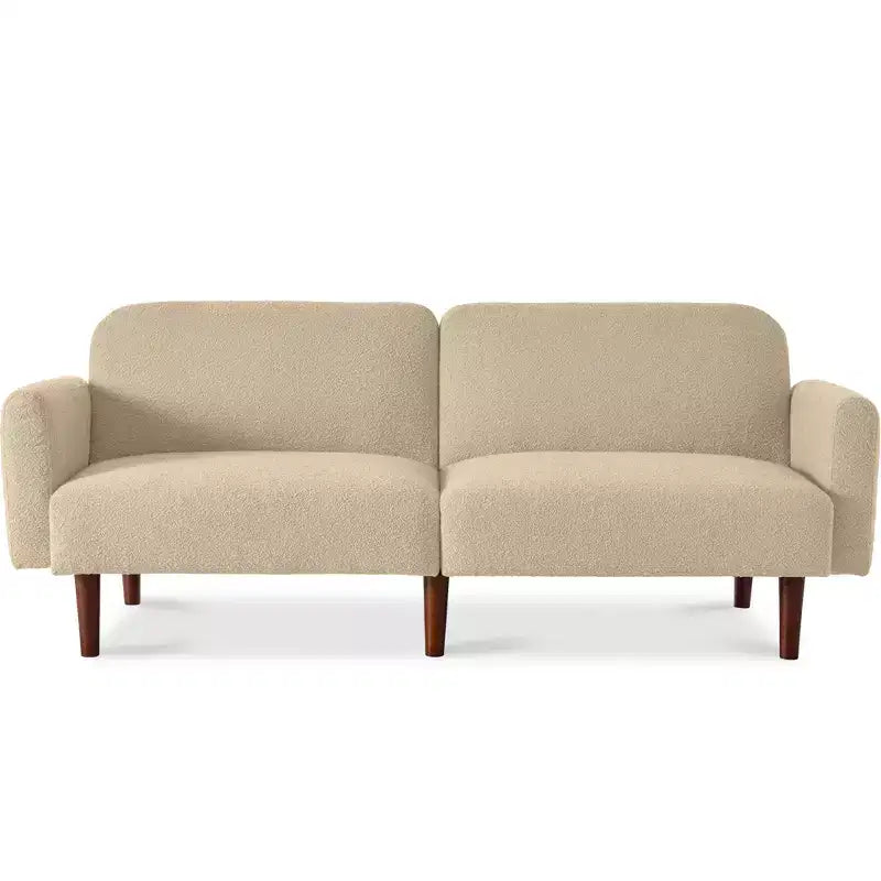 Curved Convertible Futon – Split-Back Sleeper Sofa Bed