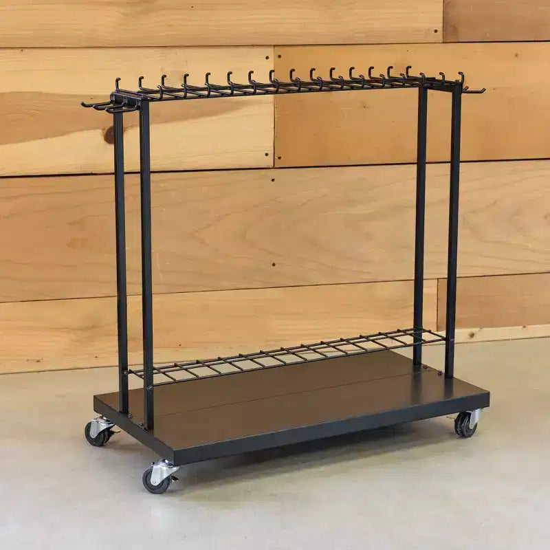 Shovel Shuttle Rolling Tool Organizer – Garage Storage for Shovels & Long-Handle Tools