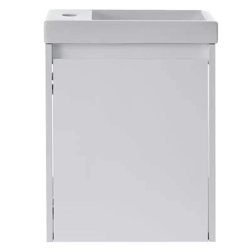 16" Floating Bathroom Vanity with Sink Combo – Soft-Close Doors, Wall-Mounted for Small Spaces