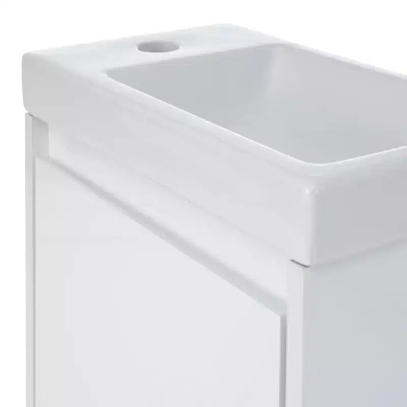 16" Floating Bathroom Vanity with Sink Combo – Soft-Close Doors, Wall-Mounted for Small Spaces