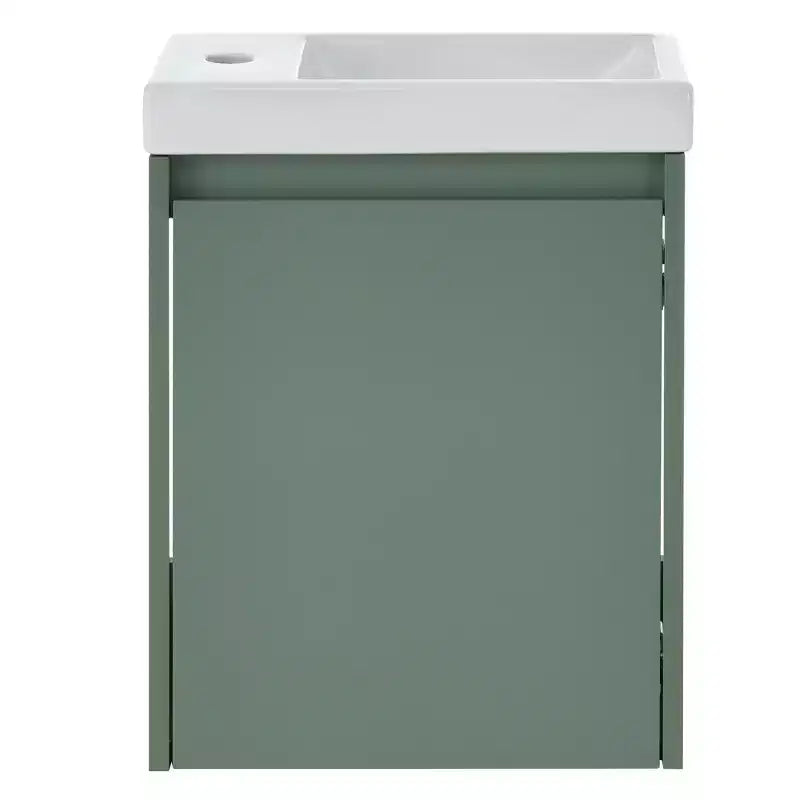 16" Floating Bathroom Vanity with Sink Combo – Soft-Close Doors, Wall-Mounted for Small Spaces
