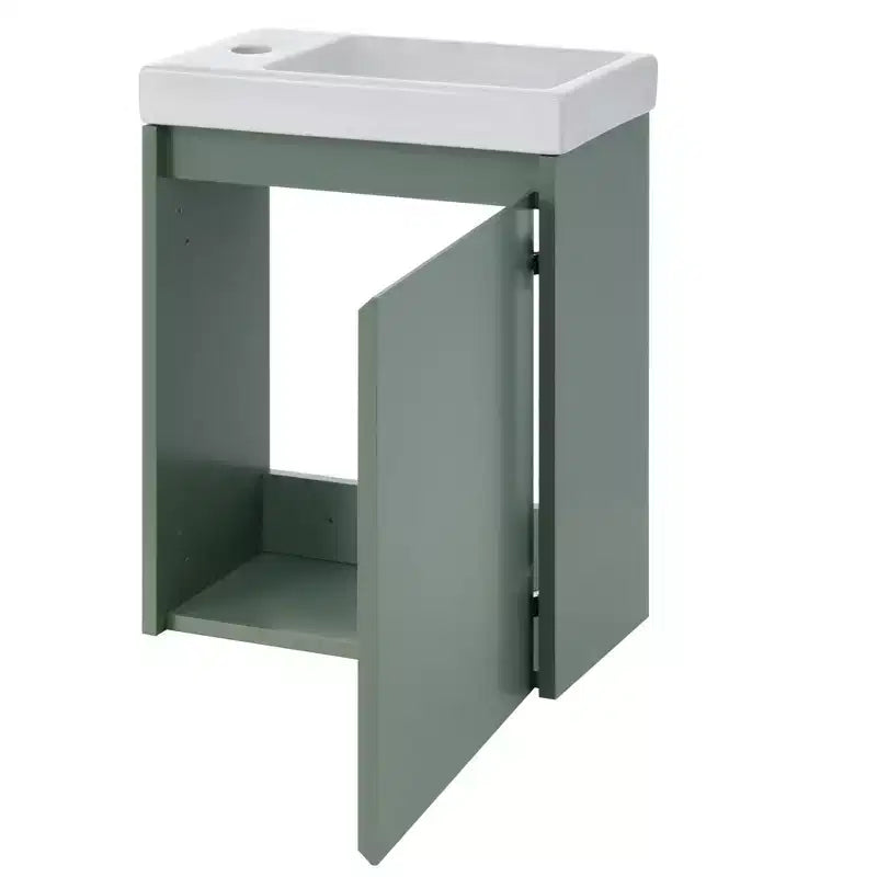 16" Floating Bathroom Vanity with Sink Combo – Soft-Close Doors, Wall-Mounted for Small Spaces