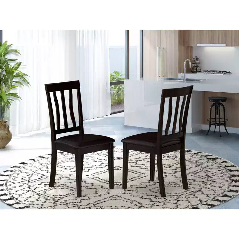 Kitchen Dining Chair – Cappuccino Solid Wood Seat, Modern Style