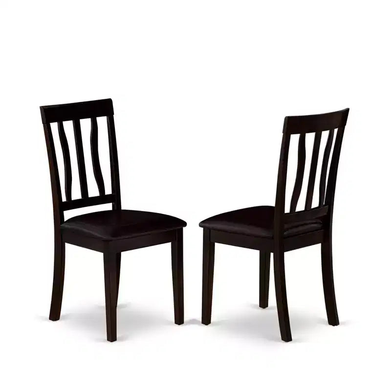Kitchen Dining Chair – Cappuccino Solid Wood Seat, Modern Style