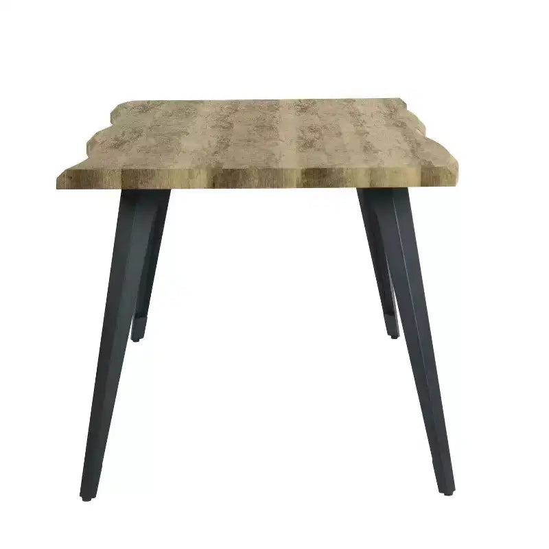 63" Rectangular Dining Table for 6 – Modern Wood Look Top with Black Metal Legs