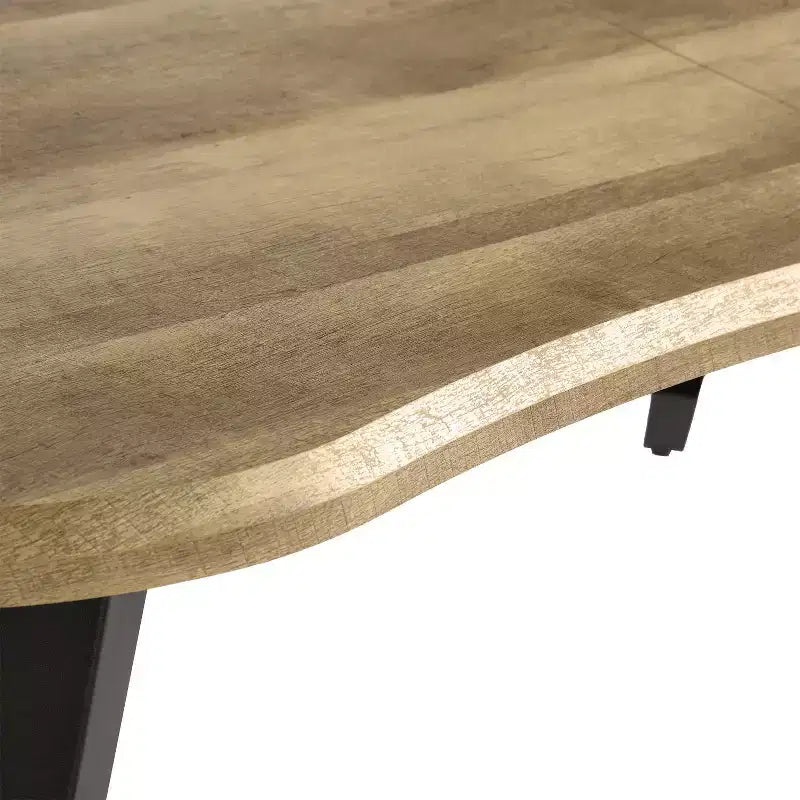 63" Rectangular Dining Table for 6 – Modern Wood Look Top with Black Metal Legs