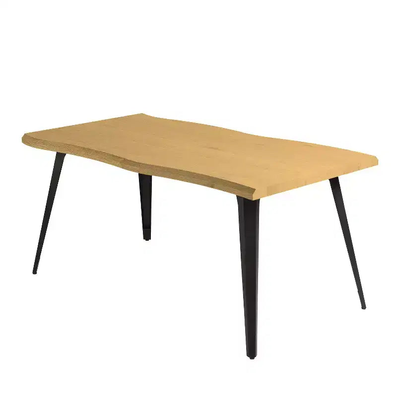 63" Rectangular Dining Table for 6 – Modern Wood Look Top with Black Metal Legs