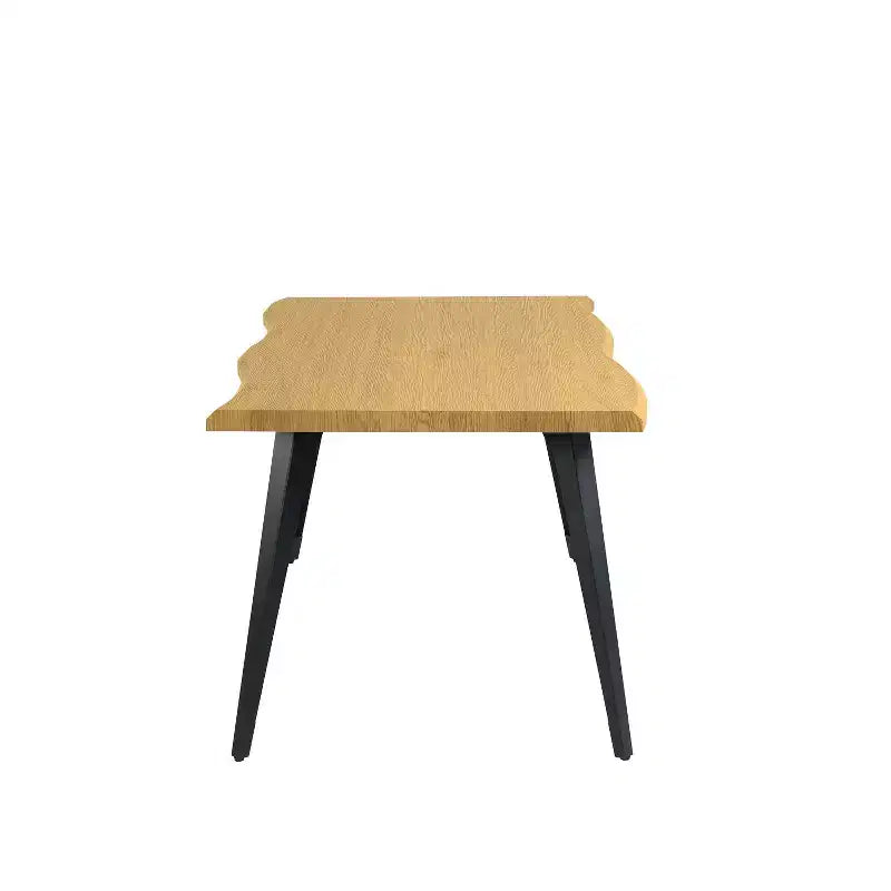 63" Rectangular Dining Table for 6 – Modern Wood Look Top with Black Metal Legs