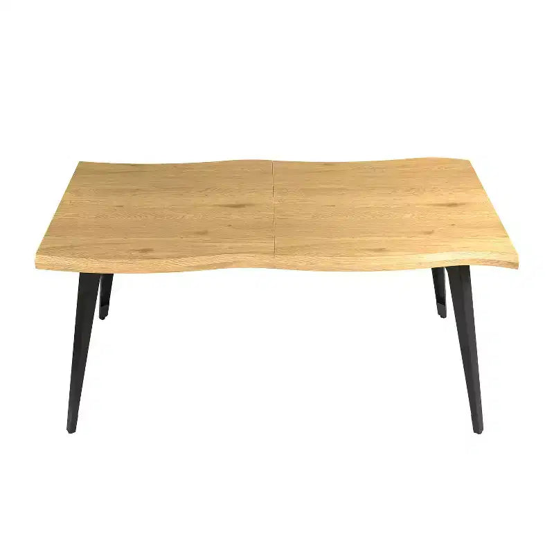 63" Rectangular Dining Table for 6 – Modern Wood Look Top with Black Metal Legs