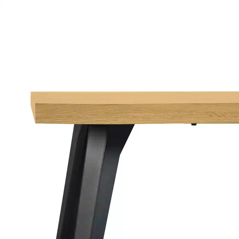63" Rectangular Dining Table for 6 – Modern Wood Look Top with Black Metal Legs