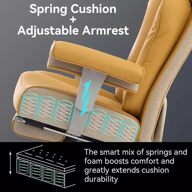 Ergonomic High Back Executive Office Chair – 450LBS, PU Leather, Footrest, Lumbar Support