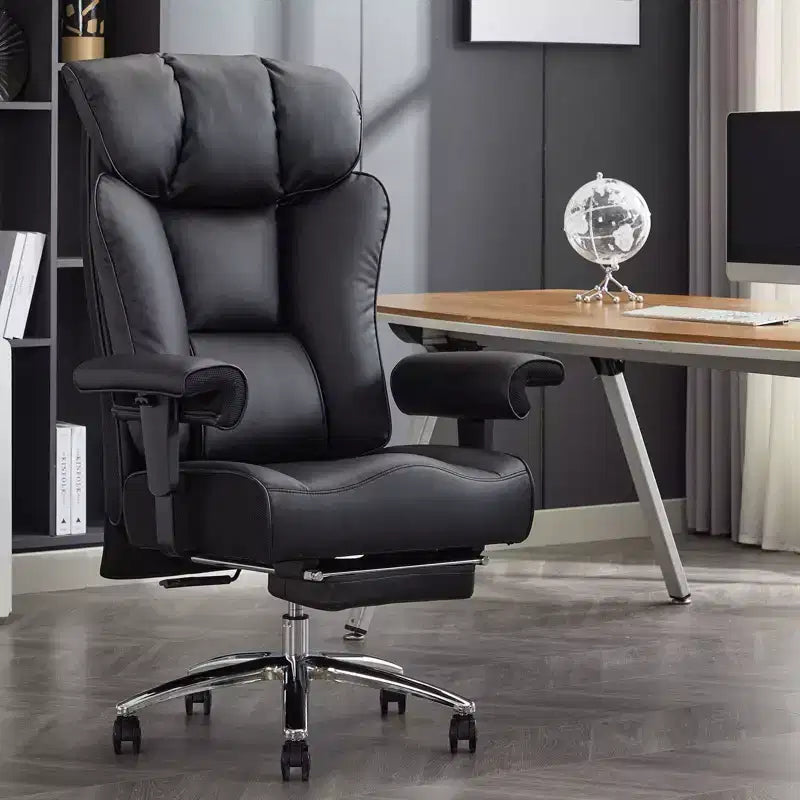 Ergonomic High Back Executive Office Chair – 450LBS, PU Leather, Footrest, Lumbar Support