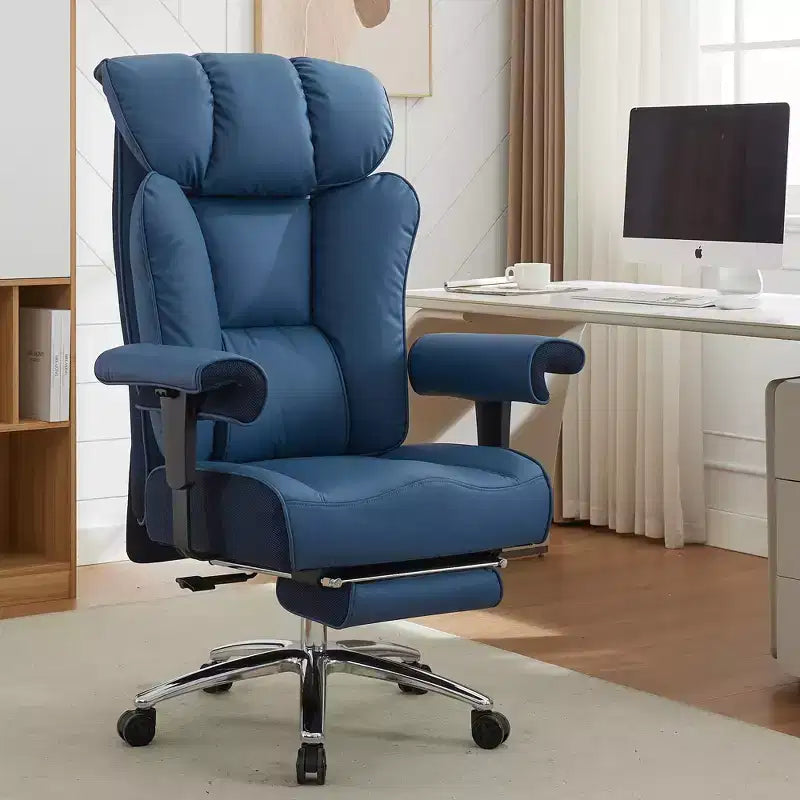 Ergonomic High Back Executive Office Chair – 450LBS, PU Leather, Footrest, Lumbar Support