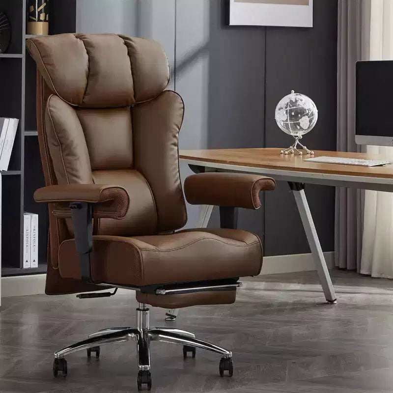 Ergonomic High Back Executive Office Chair – 450LBS, PU Leather, Footrest, Lumbar Support