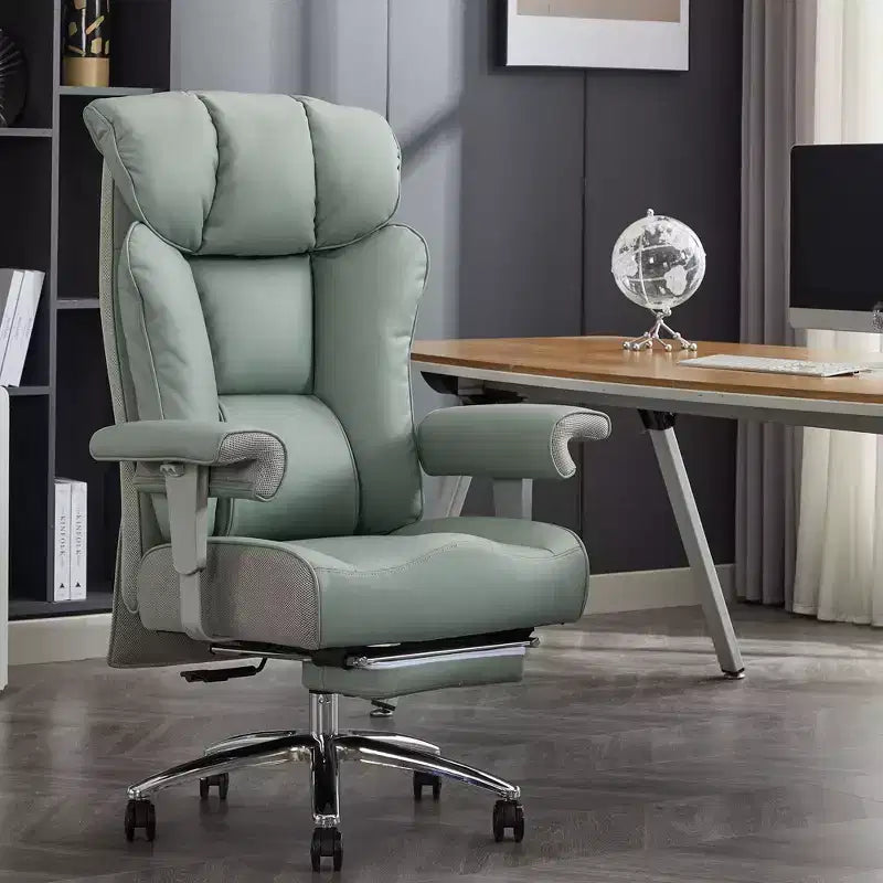 Ergonomic High Back Executive Office Chair – 450LBS, PU Leather, Footrest, Lumbar Support
