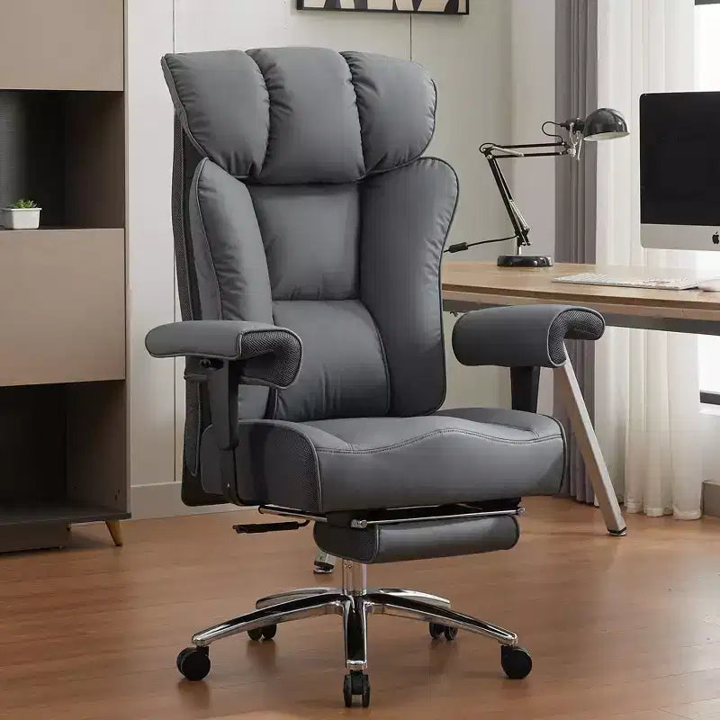 Ergonomic High Back Executive Office Chair – 450LBS, PU Leather, Footrest, Lumbar Support