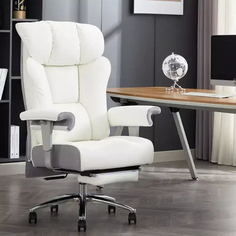 Ergonomic High Back Executive Office Chair – 450LBS, PU Leather, Footrest, Lumbar Support