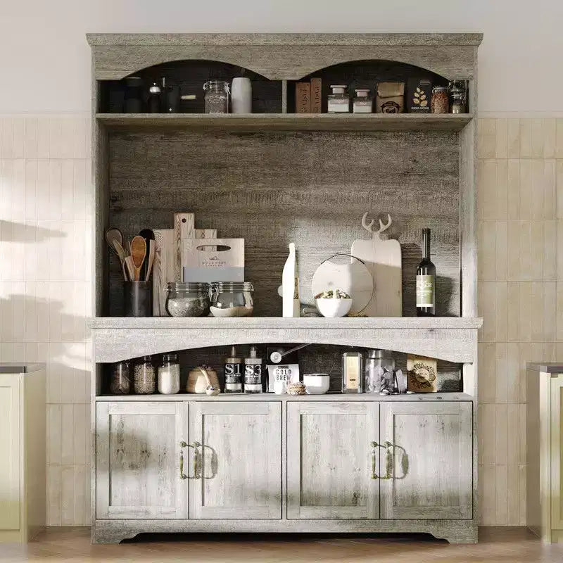 Multi-Functional Rustic Storage Cabinet – Display Cabinet, Bookcase & Kitchen Pantry Hutch
