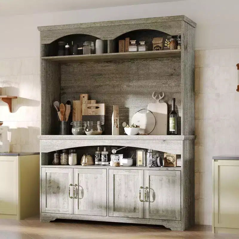 Multi-Functional Rustic Storage Cabinet – Display Cabinet, Bookcase & Kitchen Pantry Hutch
