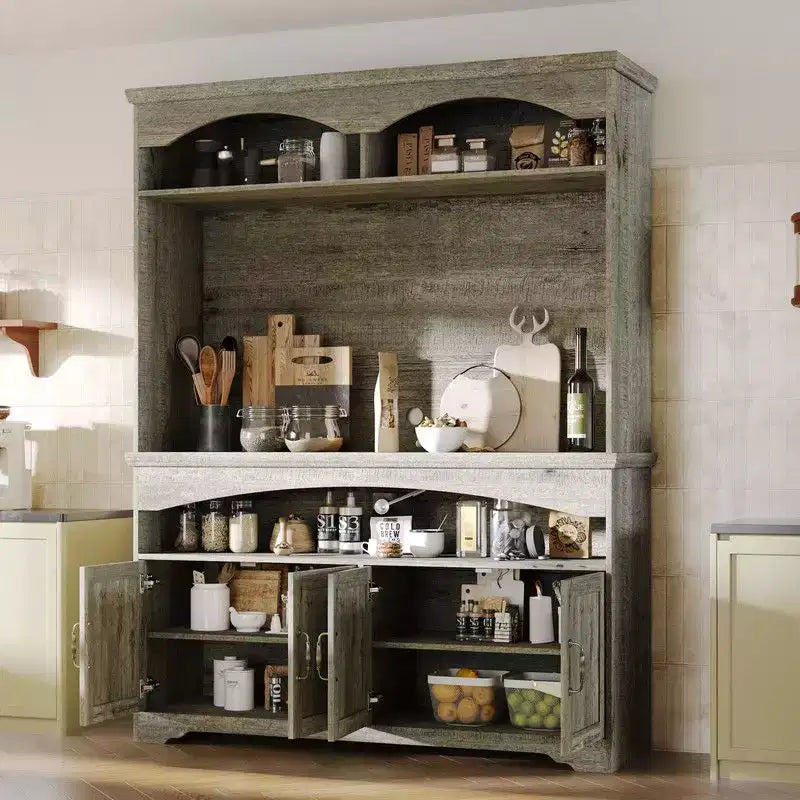 Multi-Functional Rustic Storage Cabinet – Display Cabinet, Bookcase & Kitchen Pantry Hutch