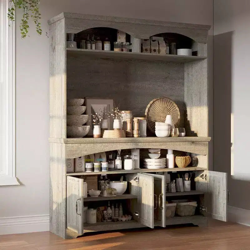 Multi-Functional Rustic Storage Cabinet – Display Cabinet, Bookcase & Kitchen Pantry Hutch