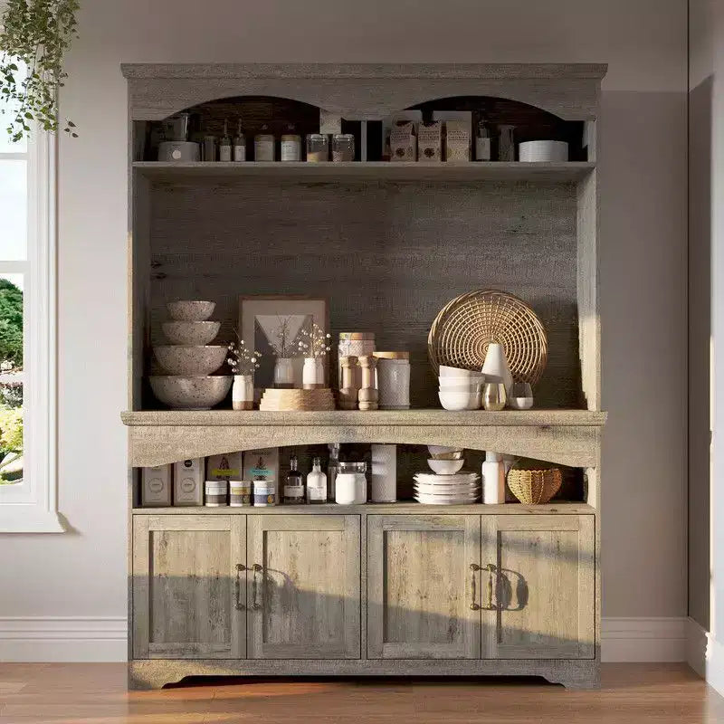 Multi-Functional Rustic Storage Cabinet – Display Cabinet, Bookcase & Kitchen Pantry Hutch