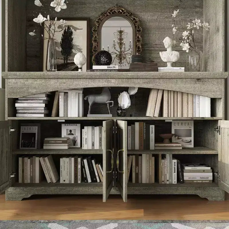 Multi-Functional Rustic Storage Cabinet – Display Cabinet, Bookcase & Kitchen Pantry Hutch