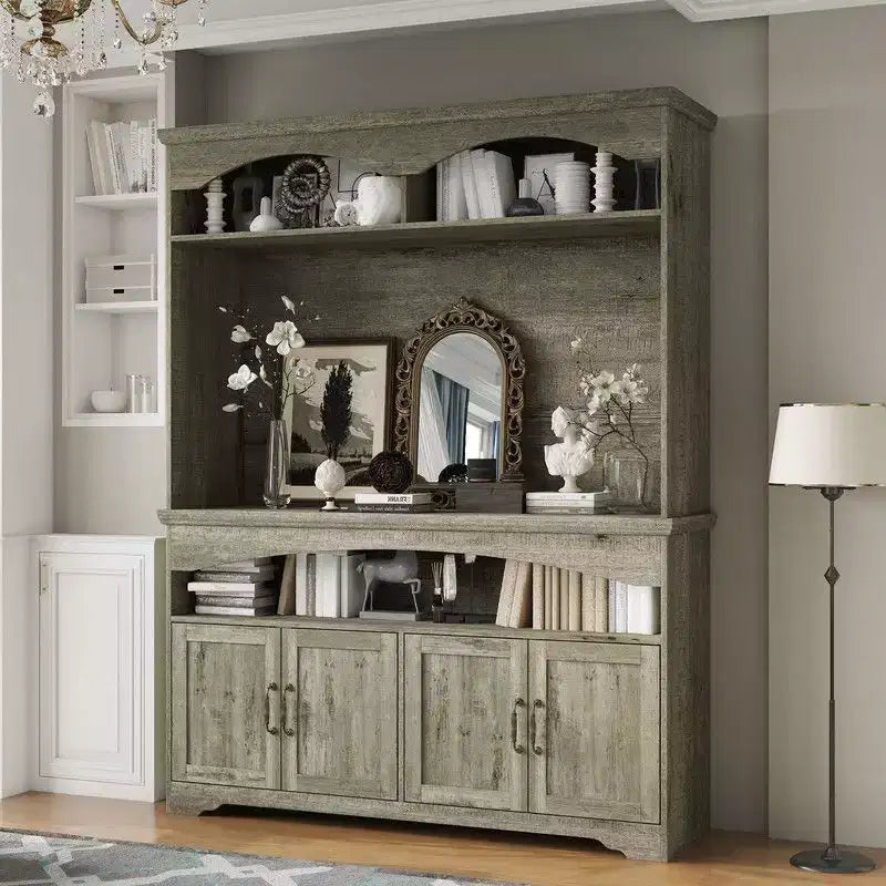 Multi-Functional Rustic Storage Cabinet – Display Cabinet, Bookcase & Kitchen Pantry Hutch