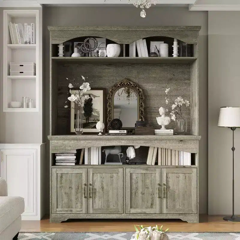 Multi-Functional Rustic Storage Cabinet – Display Cabinet, Bookcase & Kitchen Pantry Hutch