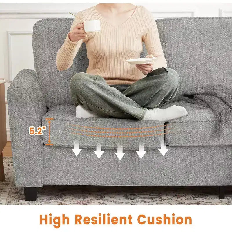 Oversized 83" Modern Chenille 3-Seater Sofa – Deep Seat Lounge Couch with Washable Cover