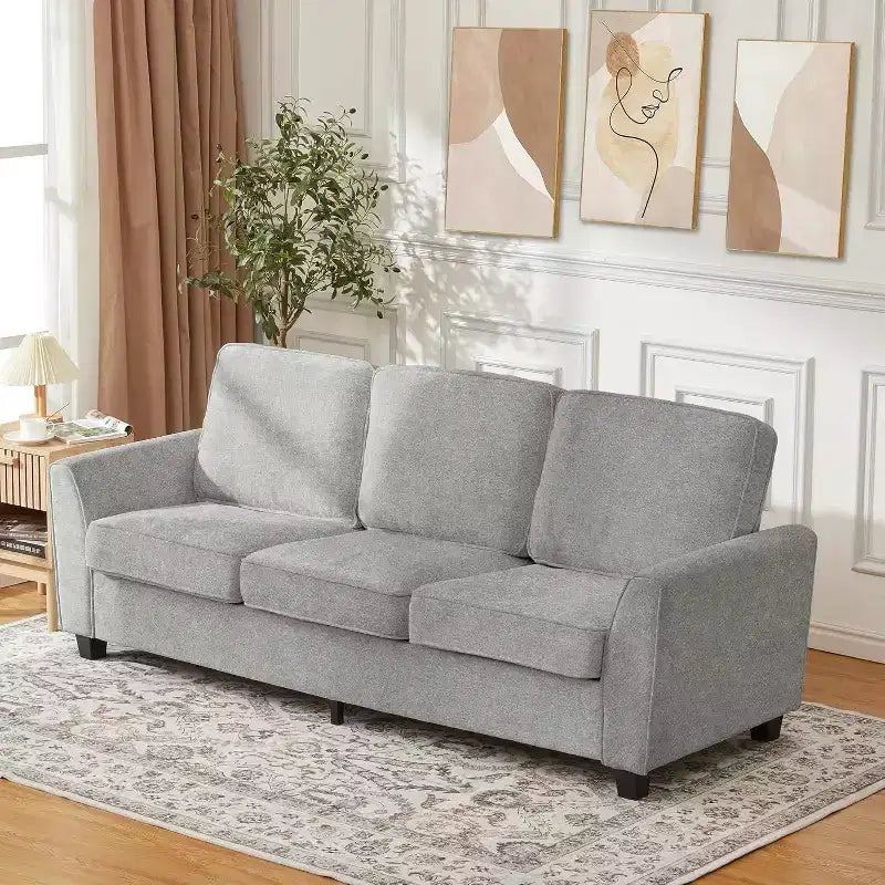 Oversized 83" Modern Chenille 3-Seater Sofa – Deep Seat Lounge Couch with Washable Cover
