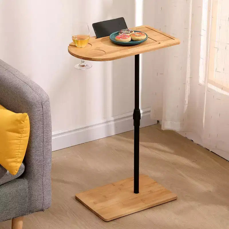 C-Shaped Sofa Tray Table – 360° Rotatable & Height-Adjustable Side Table for Bed & TV