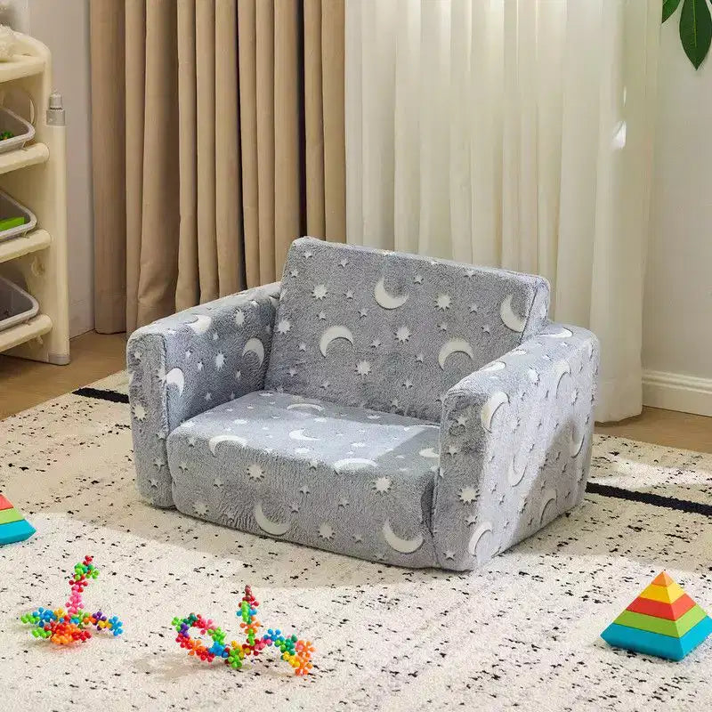 Kids Single Folding Sofa Bed with Luminous Feature – Full Sponge 1-Piece Children's Sofa
