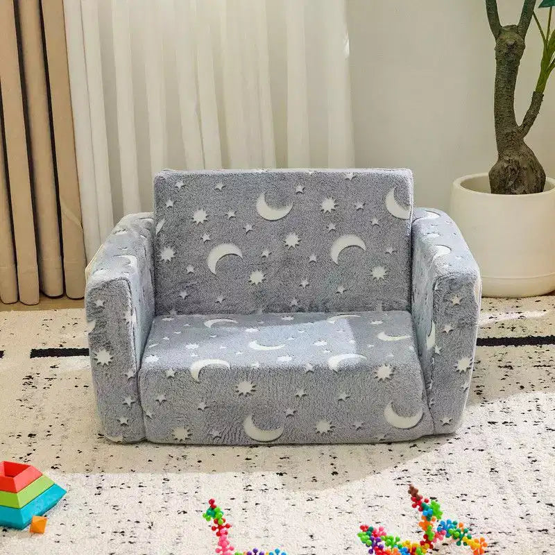 Kids Single Folding Sofa Bed with Luminous Feature – Full Sponge 1-Piece Children's Sofa