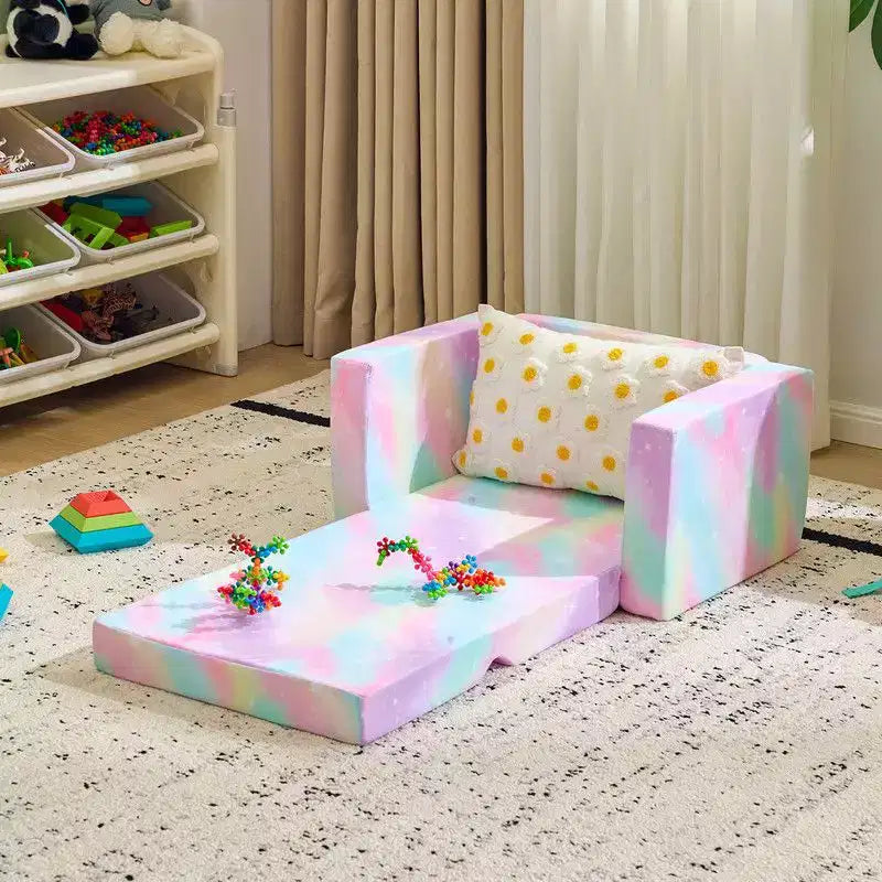Kids Single Folding Sofa Bed – Full Sponge 1-Piece Children's Sofa