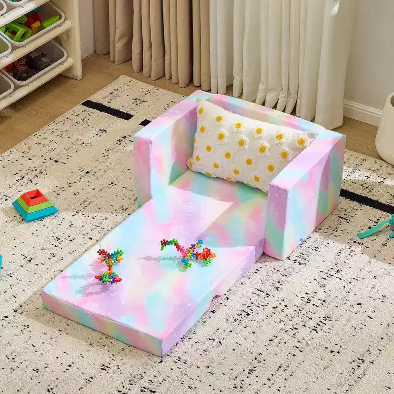 Kids Single Folding Sofa Bed – Full Sponge 1-Piece Children's Sofa