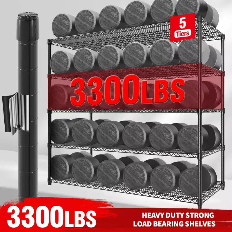 73" Heavy Duty 4-Tier Storage Shelving Unit – 2640LBS Capacity, Wheels & Feet, Garage & Pantry