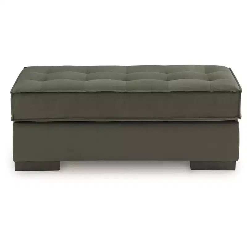 Oversized Accent Ottoman – Tufted Polyester Upholstery, Olive Green
